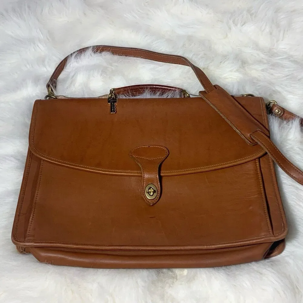 Jack Georges Vintage Leather Messenger Bag With Attachable Strap Made In USA